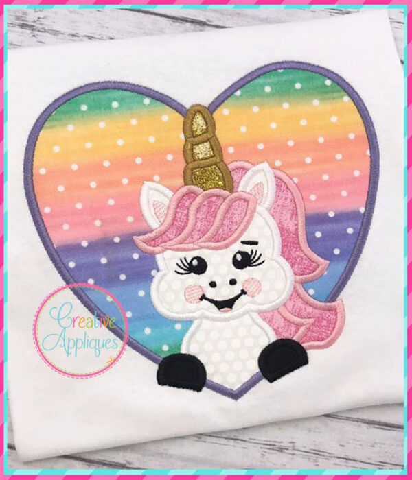 Unicorn Heart Applique