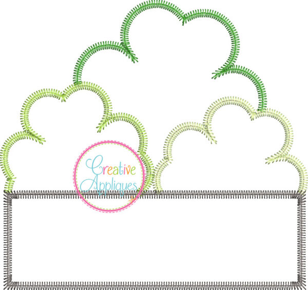 Zigzag Stitch Clover Trio Frame Applique - Image 2