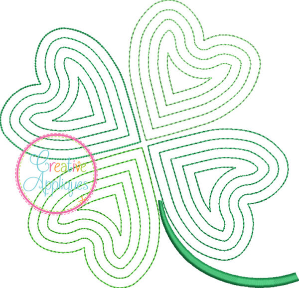 Raggy 4 Leaf Shamrock Applique - Image 2