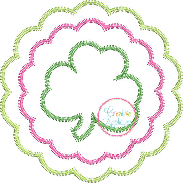 Zigzag Stitch Shamrock Scallop Applique - Image 2