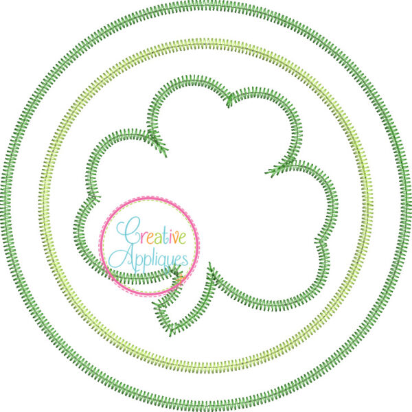 Zigzag Stitch Shamrock Circle Applique - Image 3