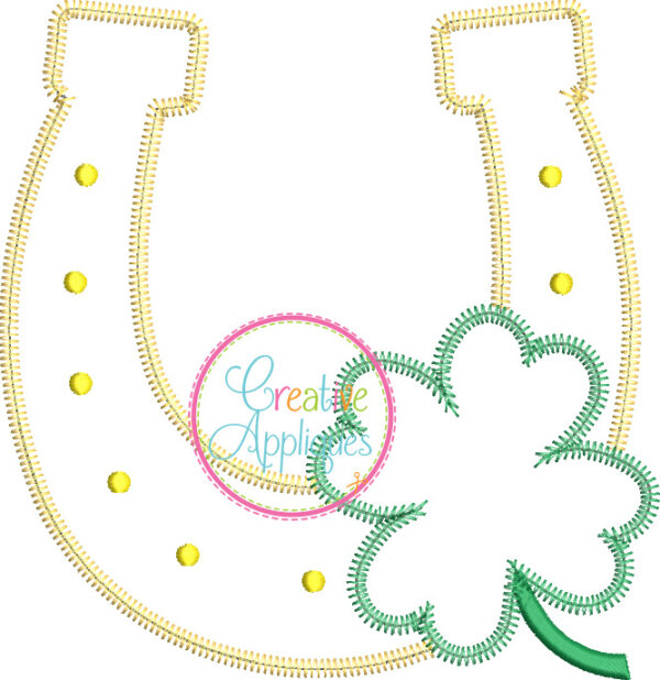 Zigzag Horseshoe Clover Applique - Image 2