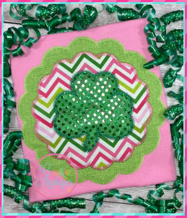 Zigzag Stitch Shamrock Scallop Applique