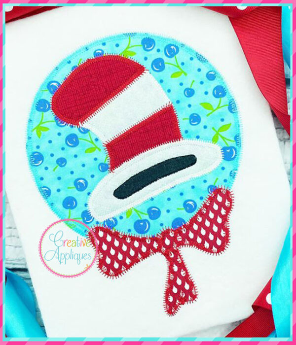 Zigzag Striped Hat Bow Tie Applique