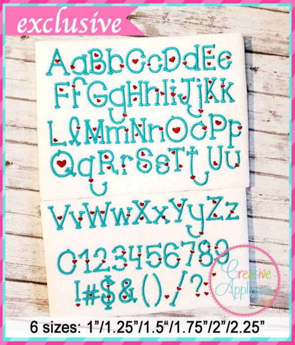 Cupid Love Embroidery Font - Image 2