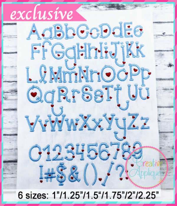 Cupid Love Embroidery Font - Image 3