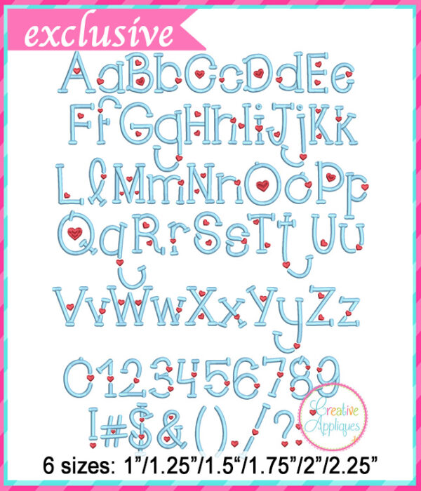 Cupid Love Embroidery Font