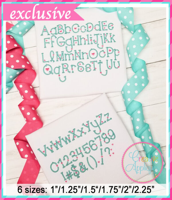 Cupid Love Embroidery Font - Image 4