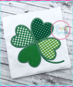 Happy St Patrick's Day Clover Embroidery Design