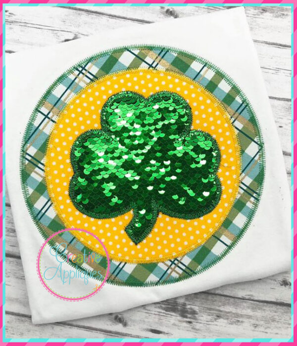 Zigzag Stitch Shamrock Circle Applique