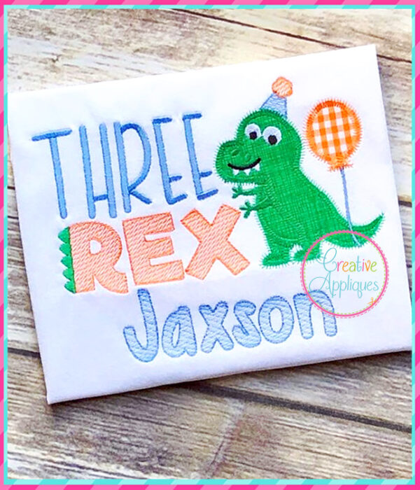 Zigzag Stitch Three Rex Applique - Image 7