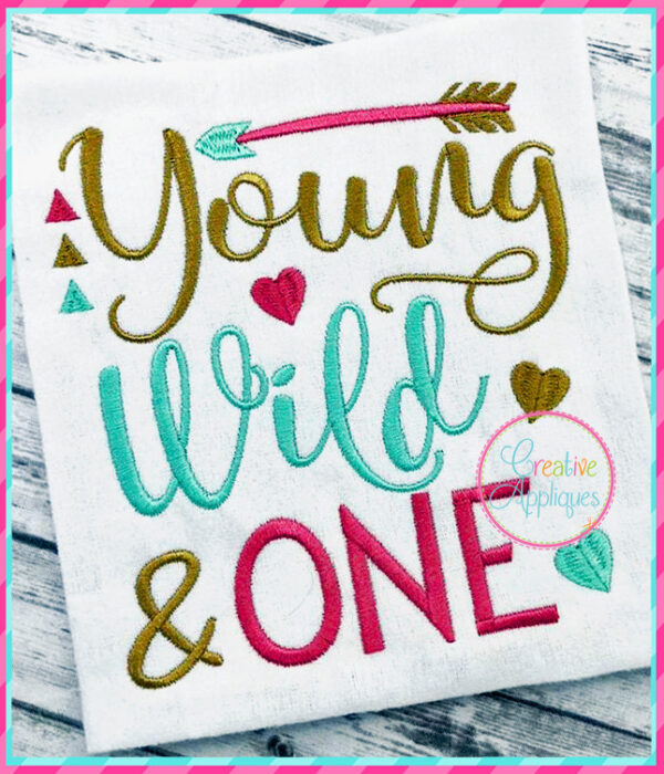 Girl Young Wild and Birthday Embroidery Design Set - Image 2