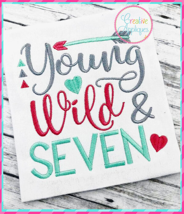 Girl Young Wild and Birthday Embroidery Design Set - Image 8