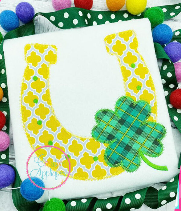 Zigzag Horseshoe Clover Applique - Image 3