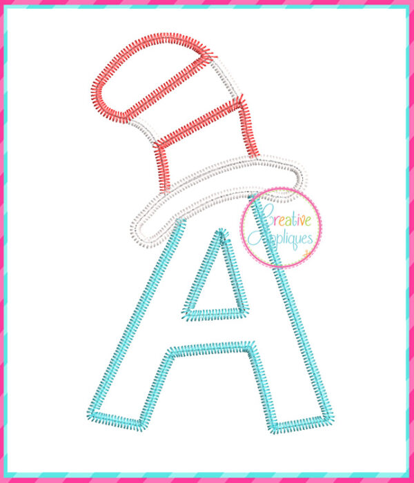 Zigzag Stitch Crazy Hat Alphabet Applique - Image 3