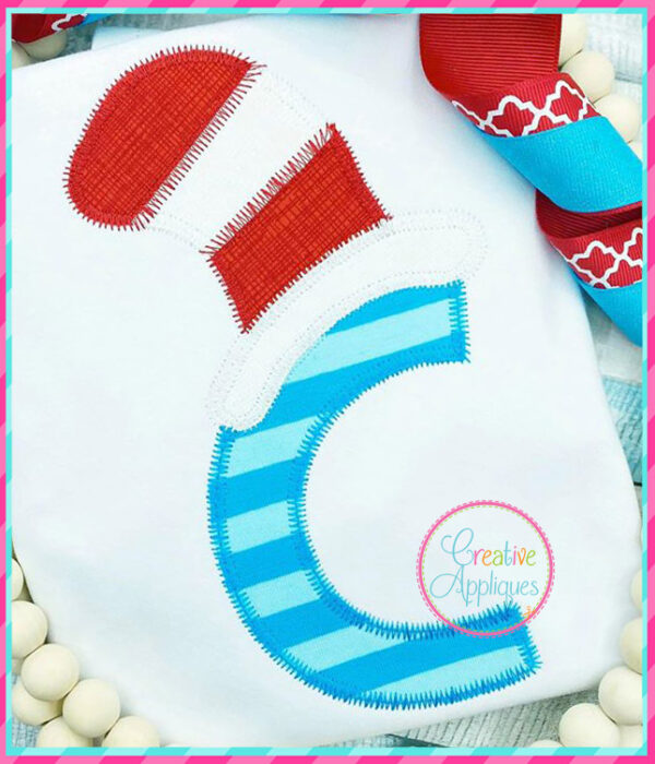 Zigzag Stitch Crazy Hat Alphabet Applique