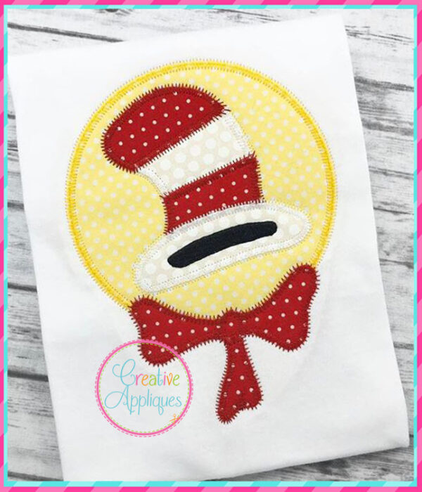 Zigzag Striped Hat Bow Tie Applique - Image 4