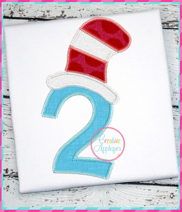 Zigzag Stitch Crazy Hat Numbers Applique