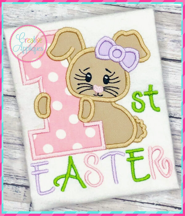 1st Easter Rabbit Girl Applique