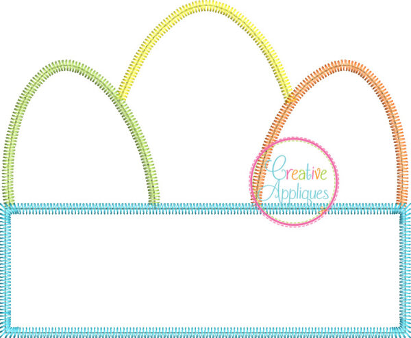 Zigzag Stitch Eggs Frame Applique - Image 2