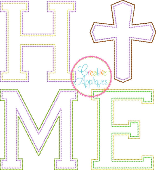 Vintage Stitch Home Cross Applique - Image 2