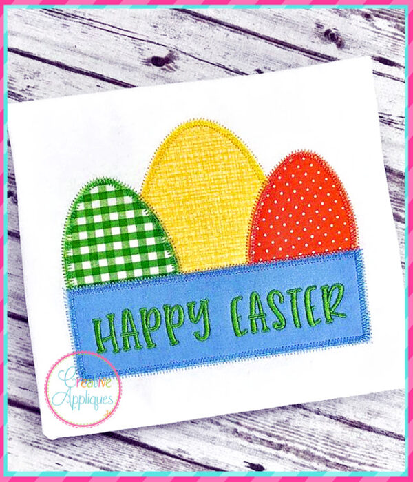 Zigzag Stitch Eggs Frame Applique - Image 3