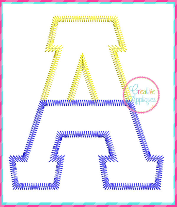 Zigzag Stitch Greek Split Applique Alphabet - Image 3