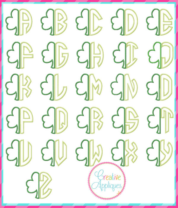 Half Shamrock Alphabet Applique - Image 3