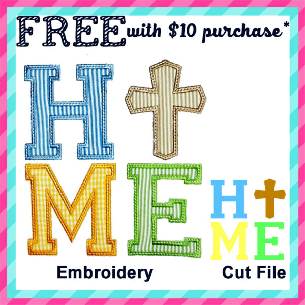 Home Cross Applique + Cut File (Copy)