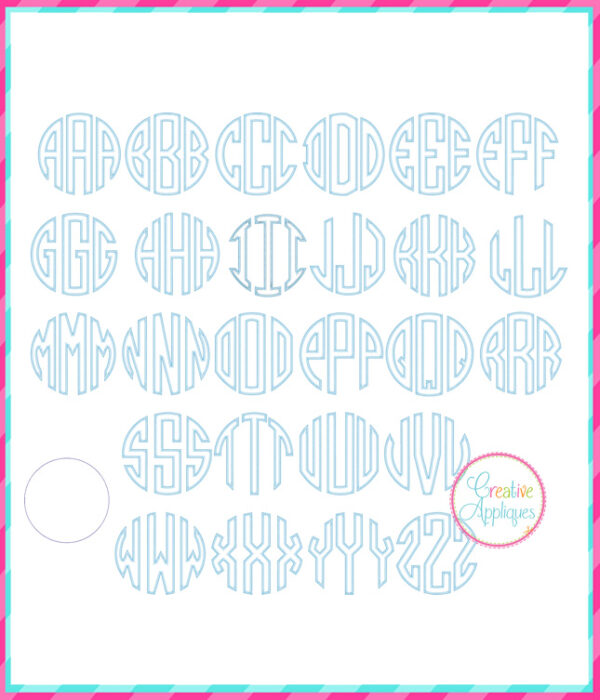 Blanket Stitch Natural Circle Applique Font 8" to 12" - Image 3