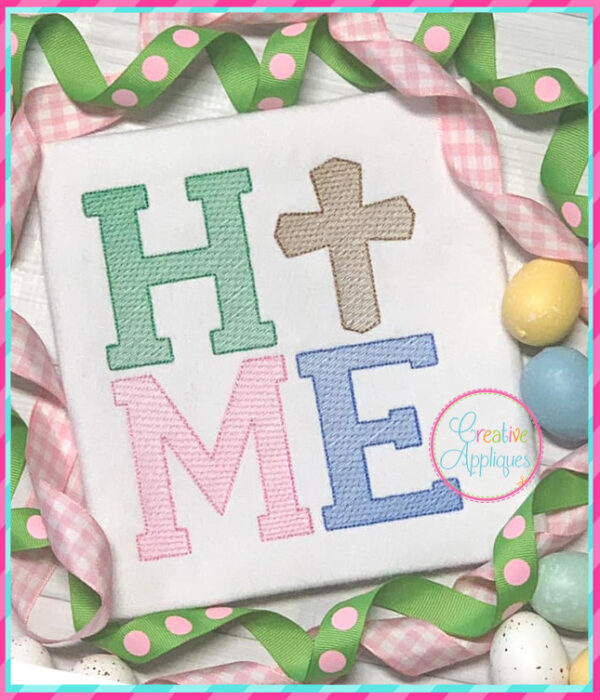 Sketch Stitch Home Cross Applique