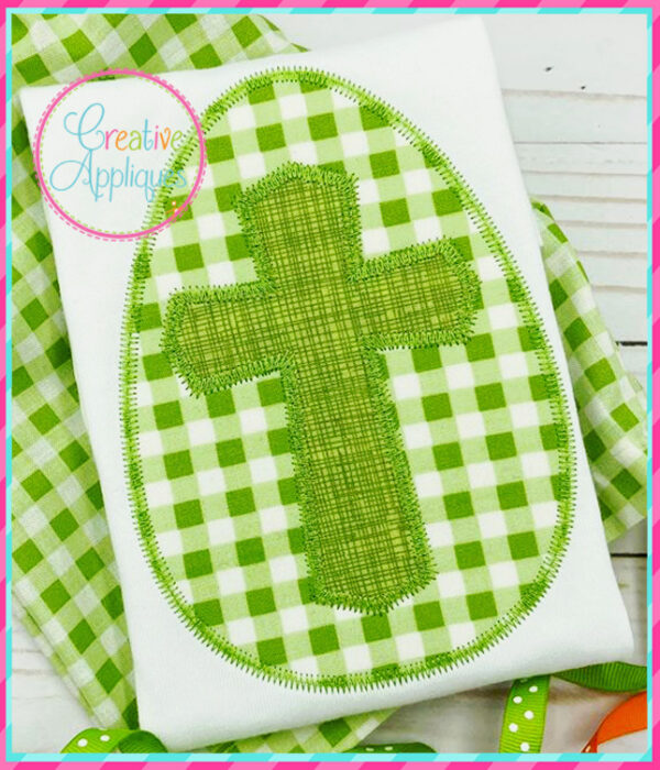 Zigzag Stitch Cross Egg Applique