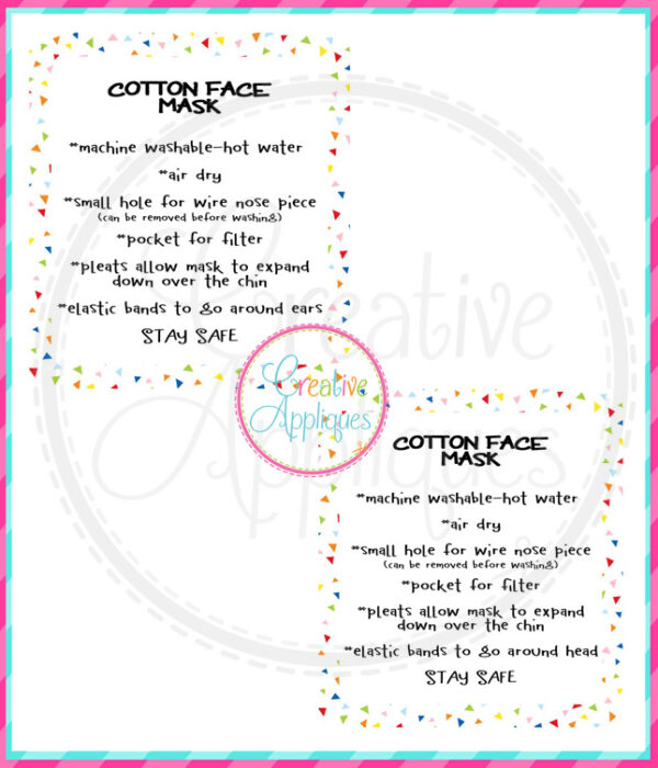 Printable Face Mask Care Instructions for Pleated Mask - Image 2