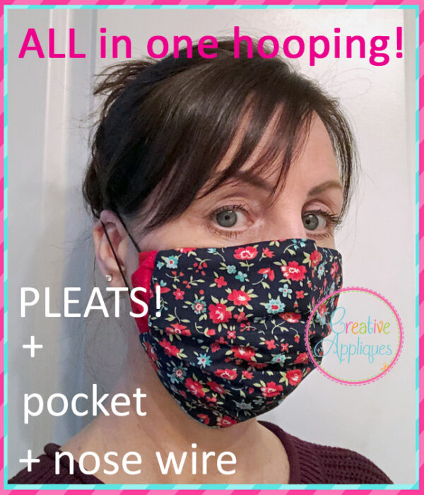 In The Hoop Face Mask Pleated Pocket