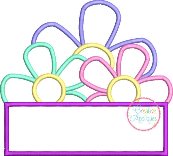 3 Flower Frame Applique - Image 2