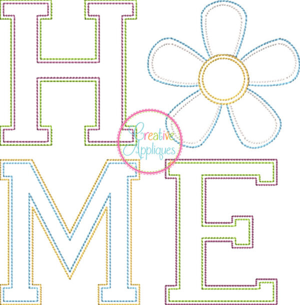 Vintage Stitch Home Flower Applique - Image 2