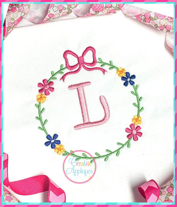 Flower Wreath Bow Embroidery - Image 3