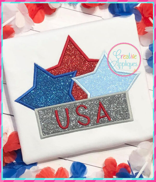 3 Stars Frame Applique