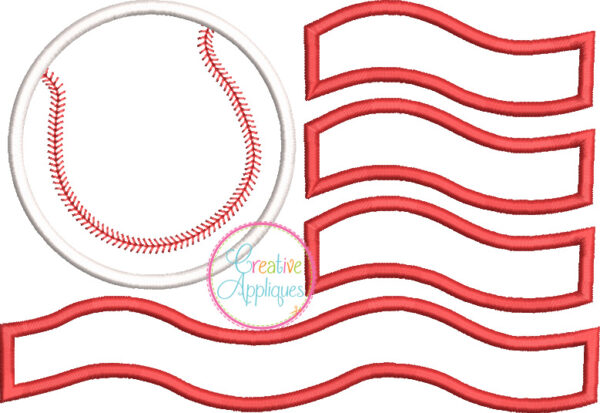 Baseball Flag Applique - Image 2