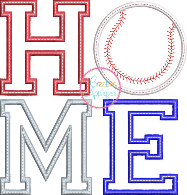 Home Baseball Applique - Image 2