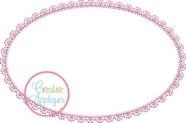 Lace Stitch Oval Applique Frame - Image 2