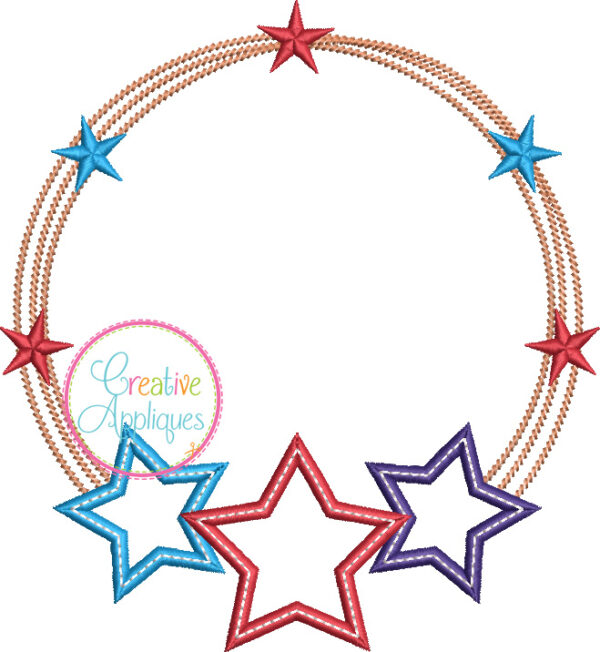 Scribble Stars Frame Applique - Image 2