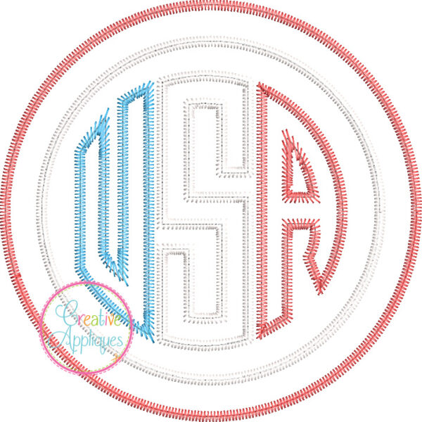 Zigzag Stitch USA Circle Applique - Image 2