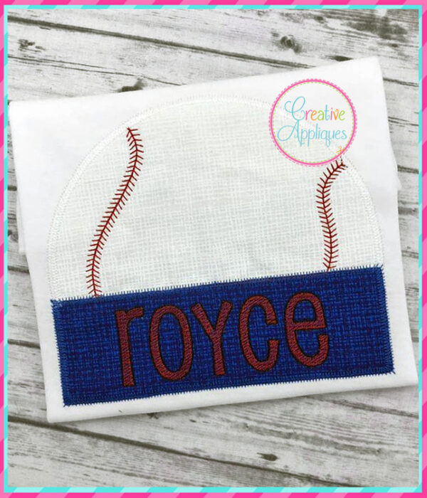 Zigzag Stitch Baseball Frame Applique