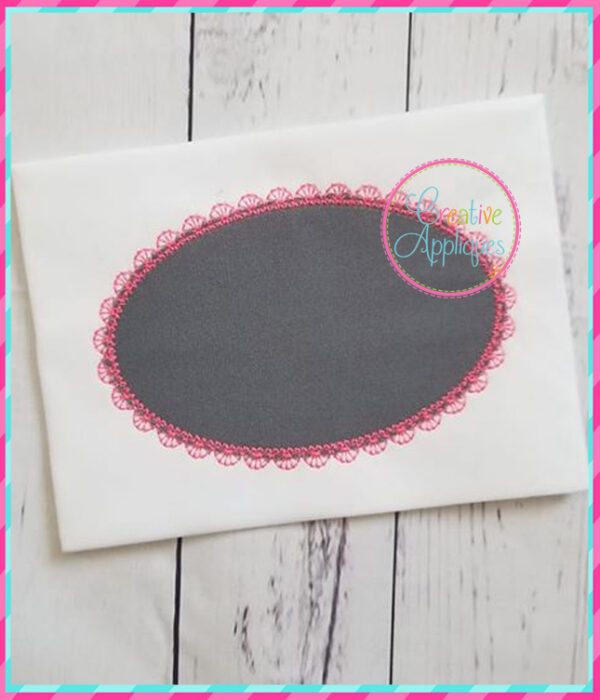 Lace Stitch Oval Applique Frame - Image 3