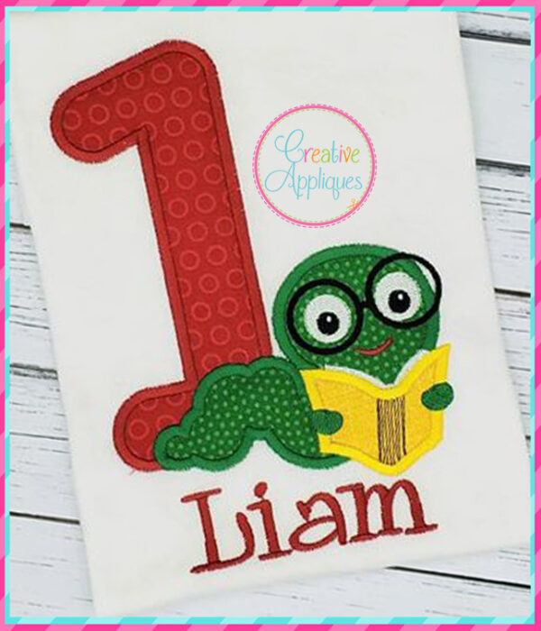 Bookworm 1 Applique