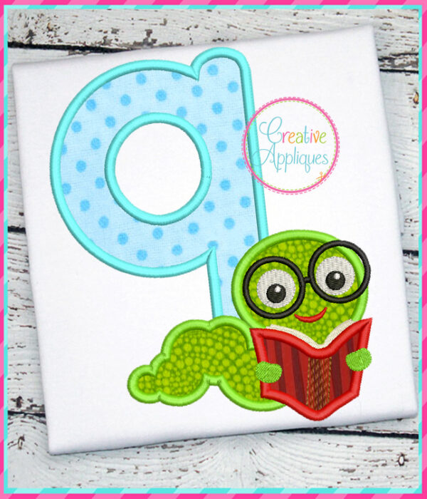 Bookworm 9 Applique