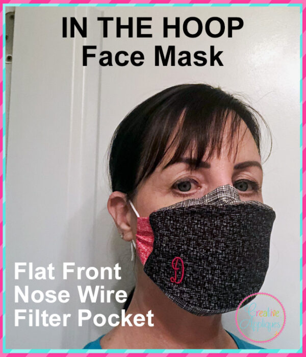 In The Hoop Flat Front Face Mask with Pocket