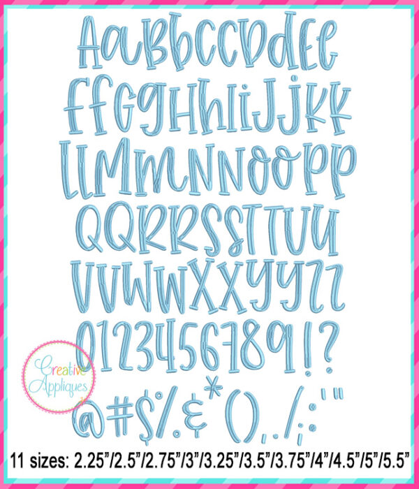 Farmhouse Lemonade Embroidery Font LARGE - Image 2