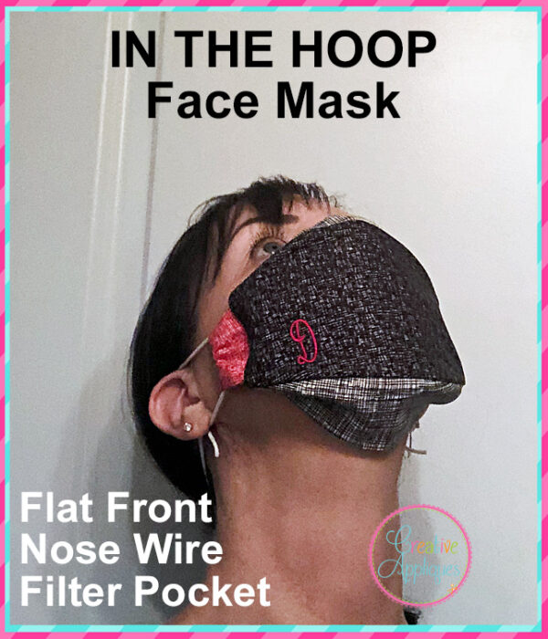 In The Hoop Flat Front Face Mask with Pocket - Image 4